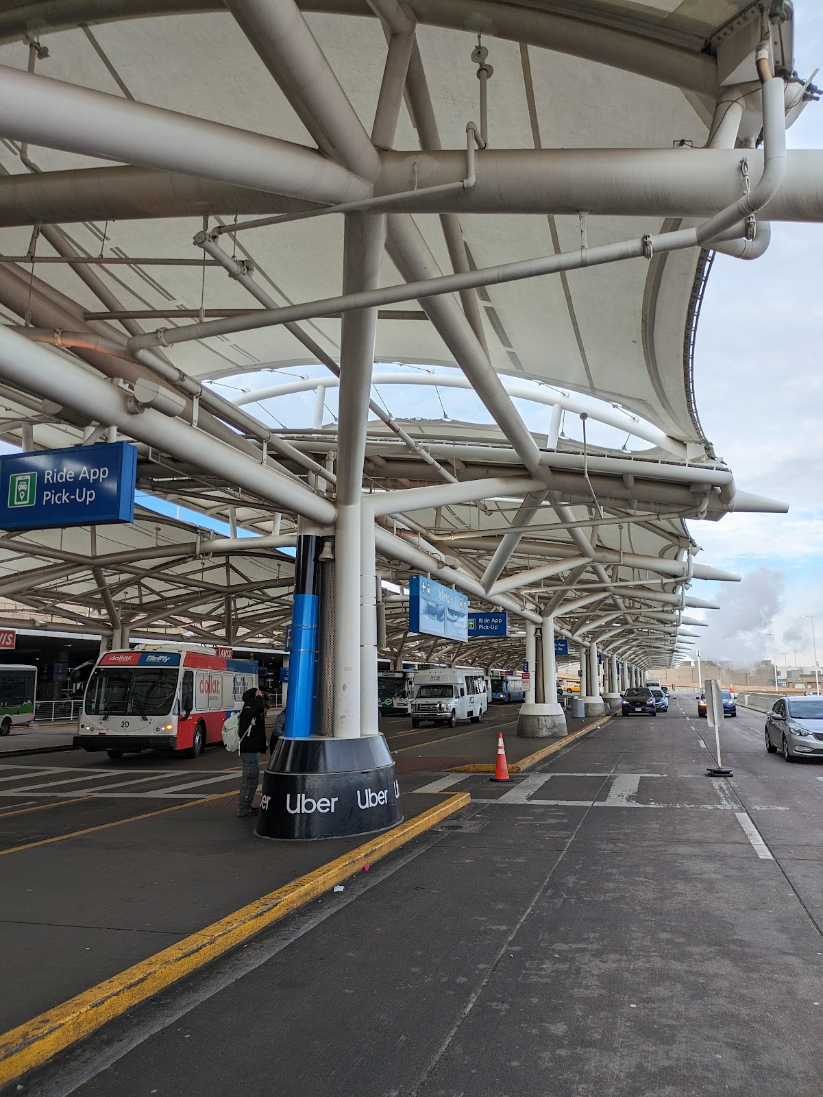 Rideshare pickup location at Denver International Airport