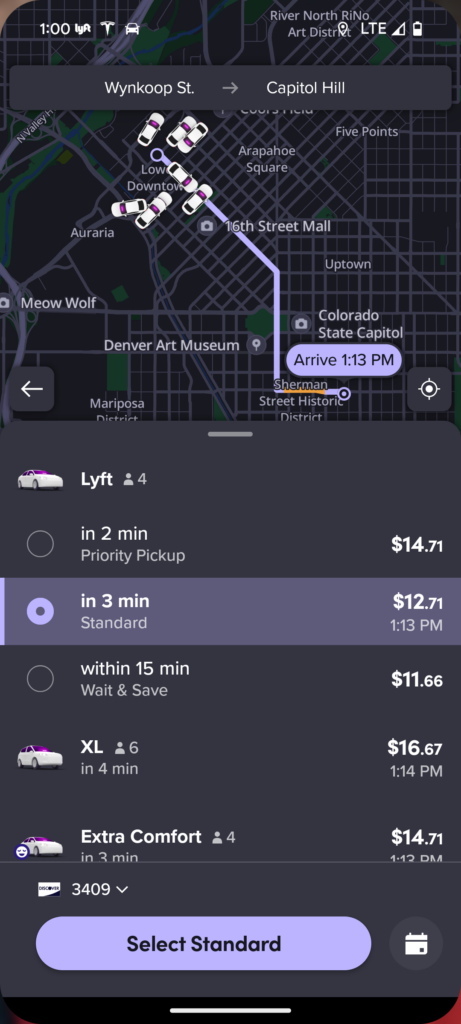 lyft screen shot